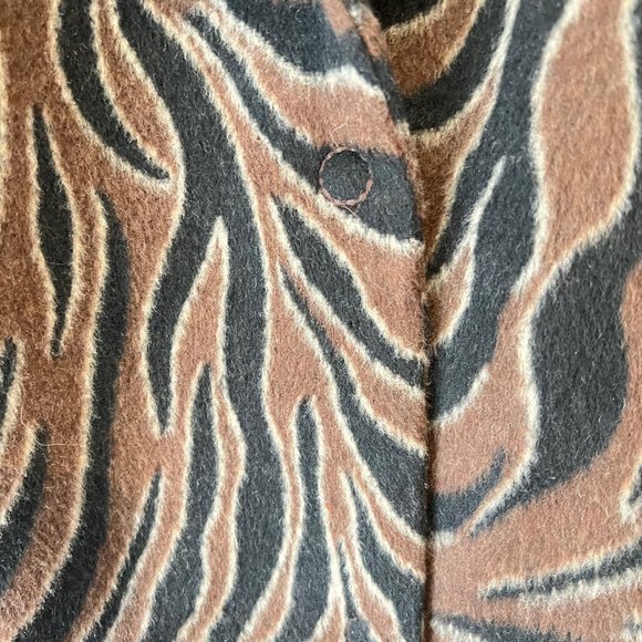 NEW 500 Maison Cinqcent Wool Blend Animal Print Oversized Coat, Size S - Picture 11 of 16